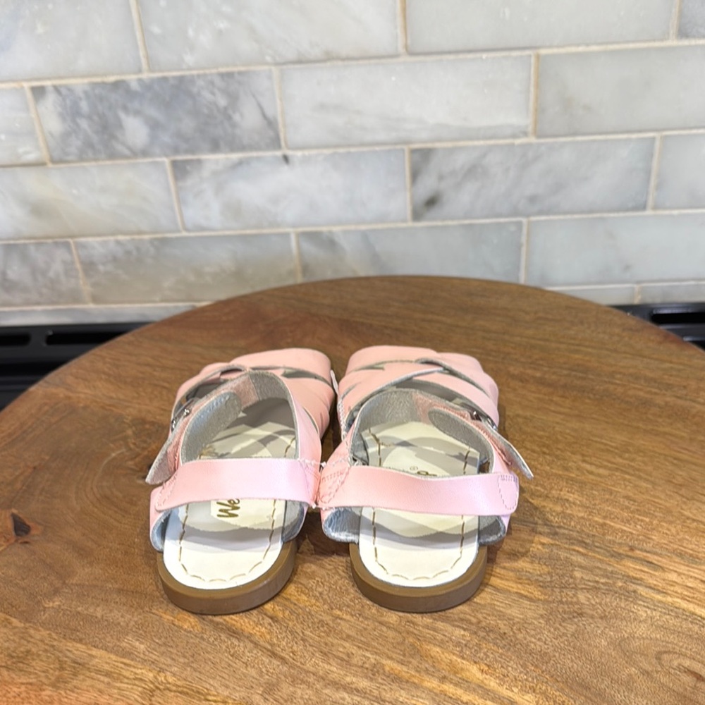 Weestep Pink Kids Leather Sandals With Hook and Loop Strap - Picture 4 of 6